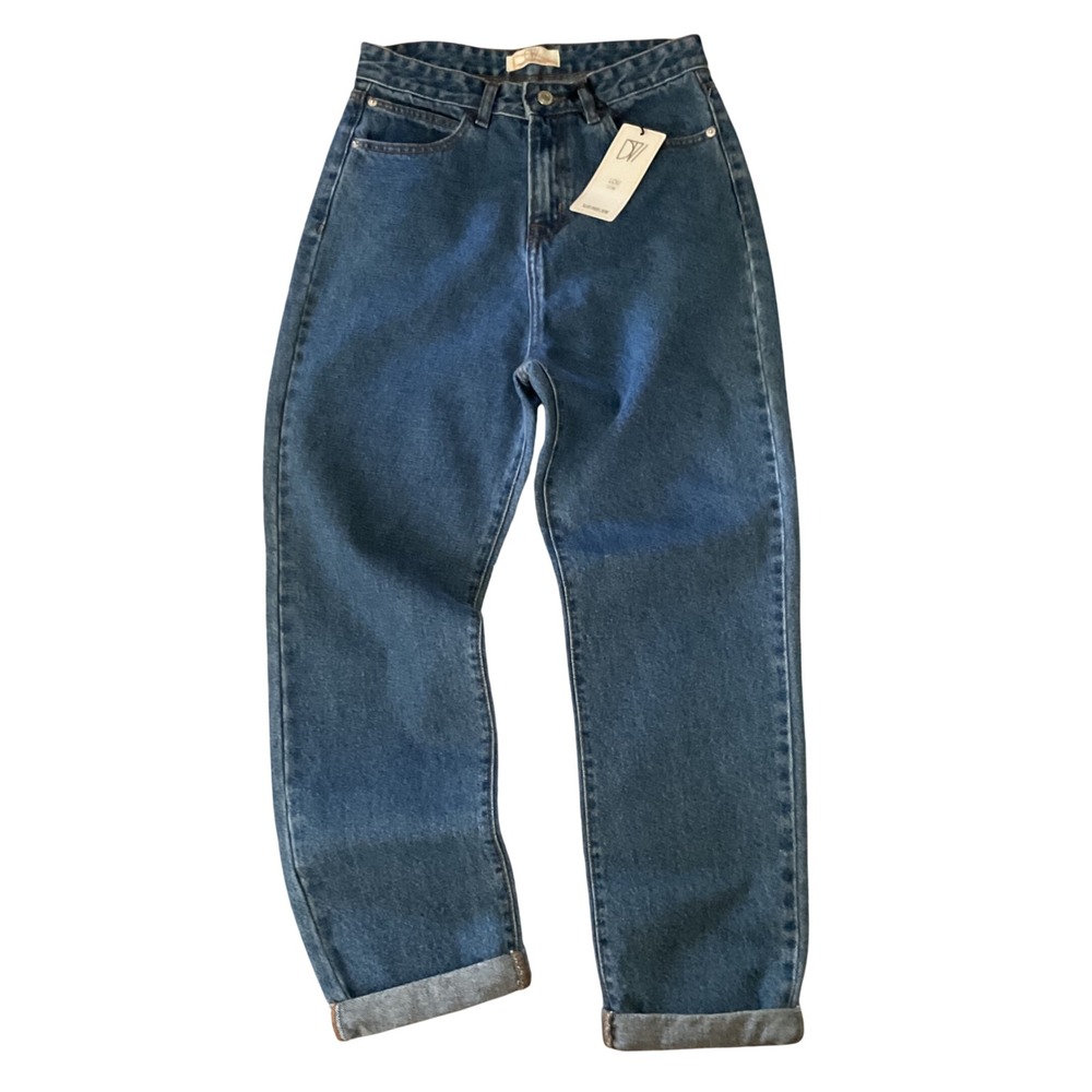 Don't Think Twice Lou Core Slim Mom Jeans Blue‎ Medium Wash High Waist W10 L32